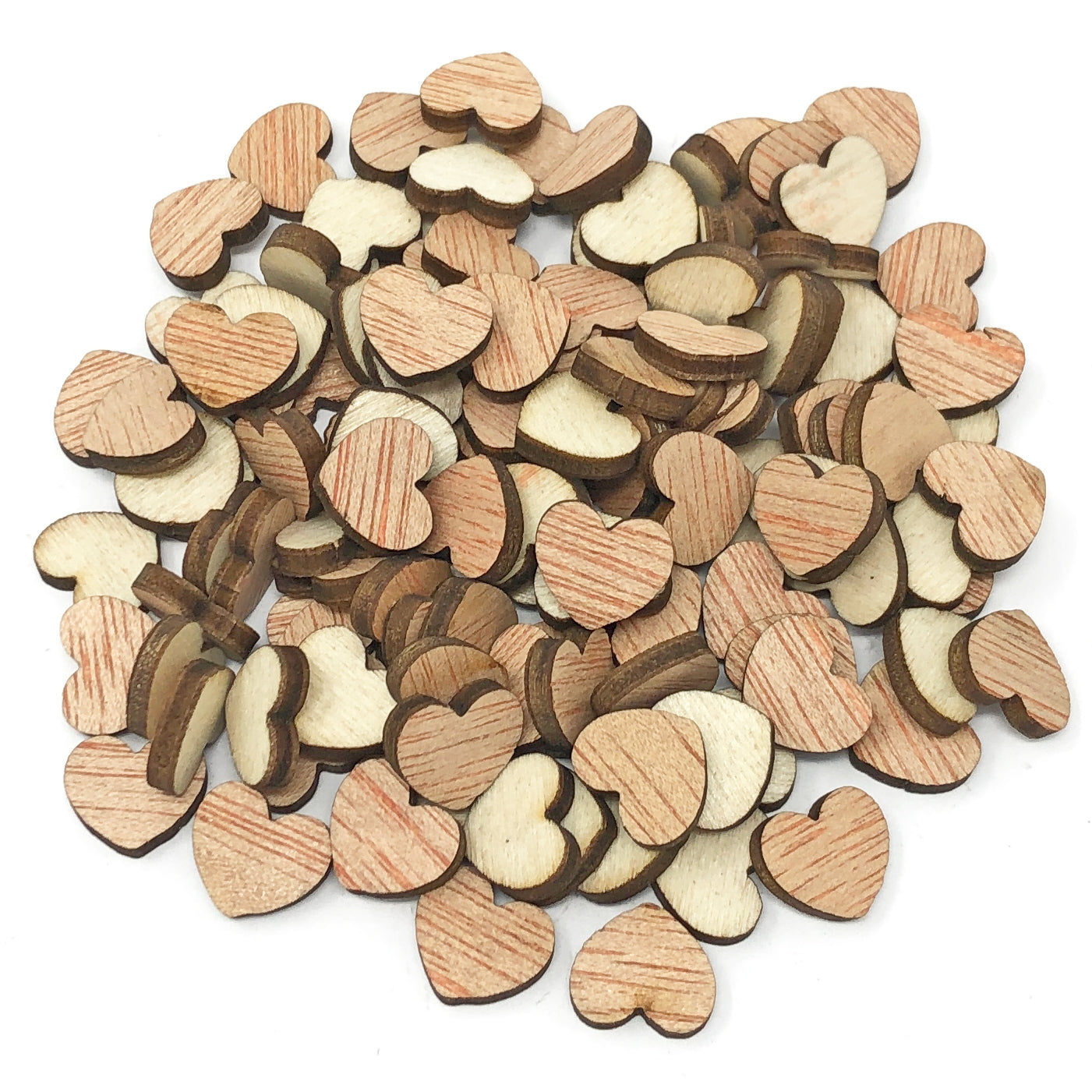 Plain 10mm Natural Wooden Wedding Love Hearts