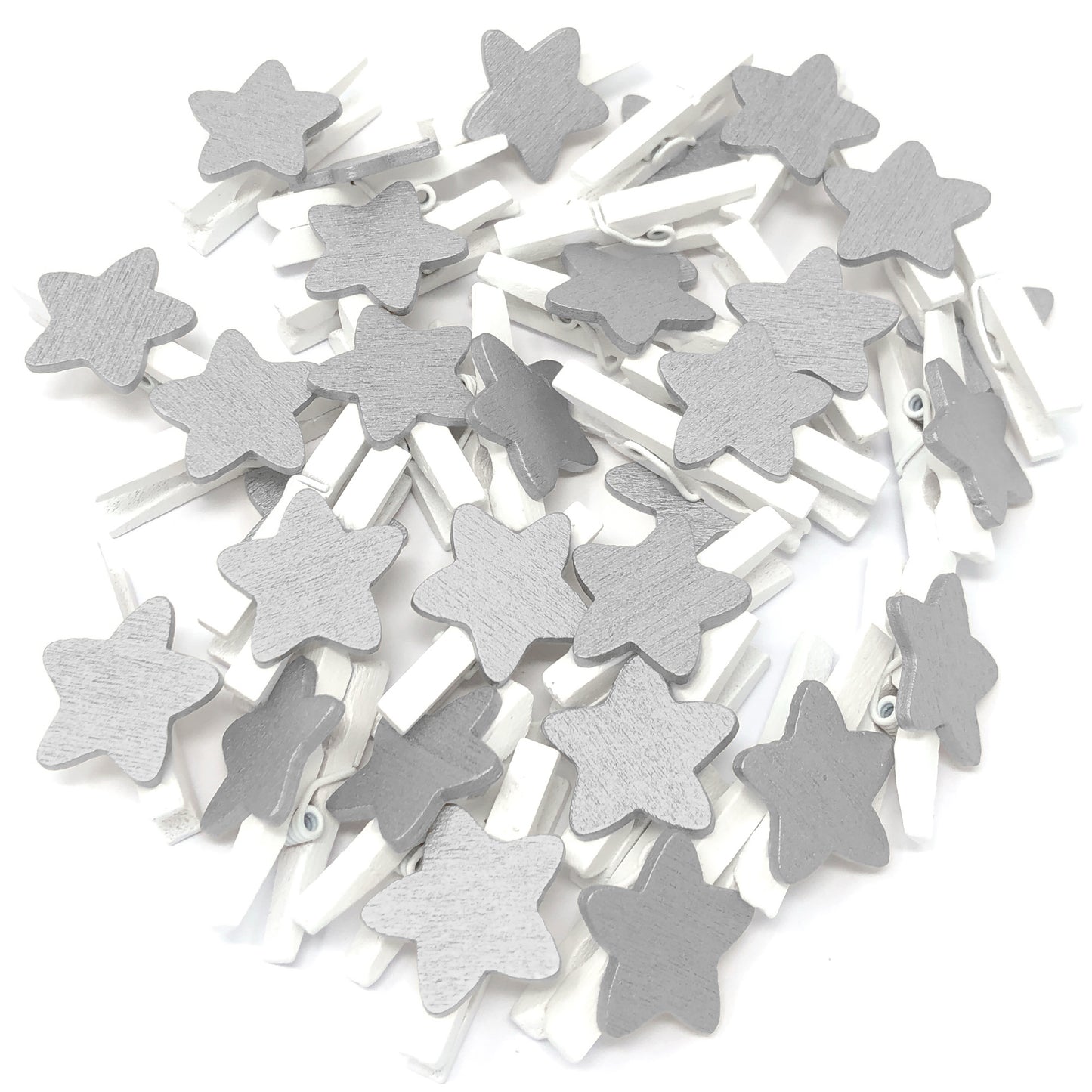 30mm Mini Wooden Clothes Pegs with 18mm Stars