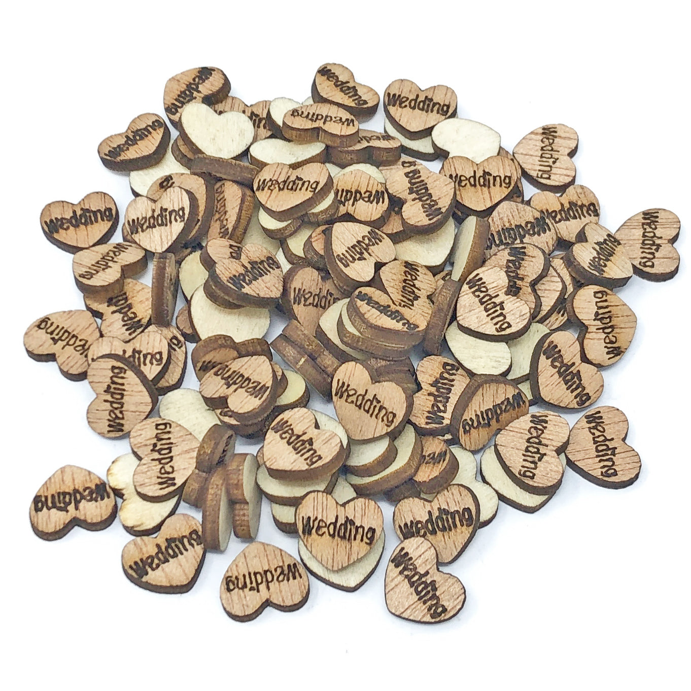 Wedding 10mm Natural Wooden Wedding Love Hearts