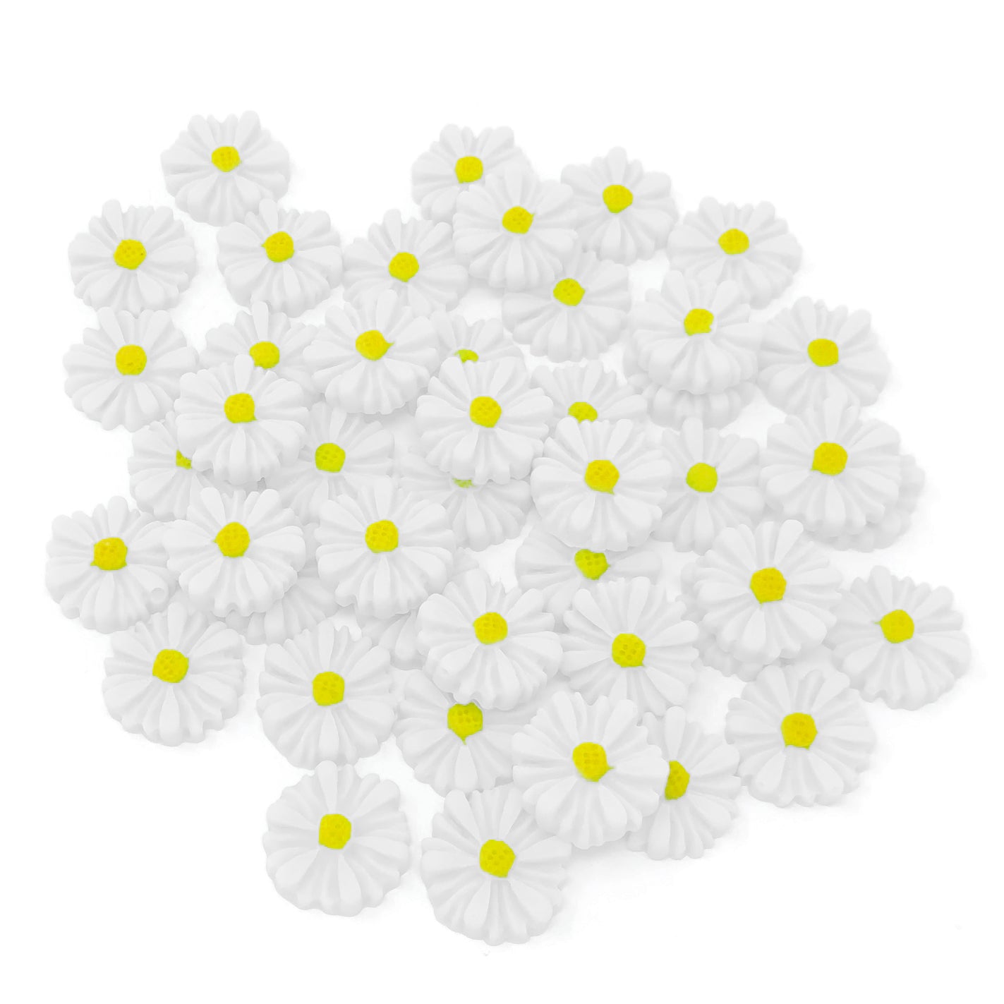 White 13mm Daisy Flatbacks - Pack of 45