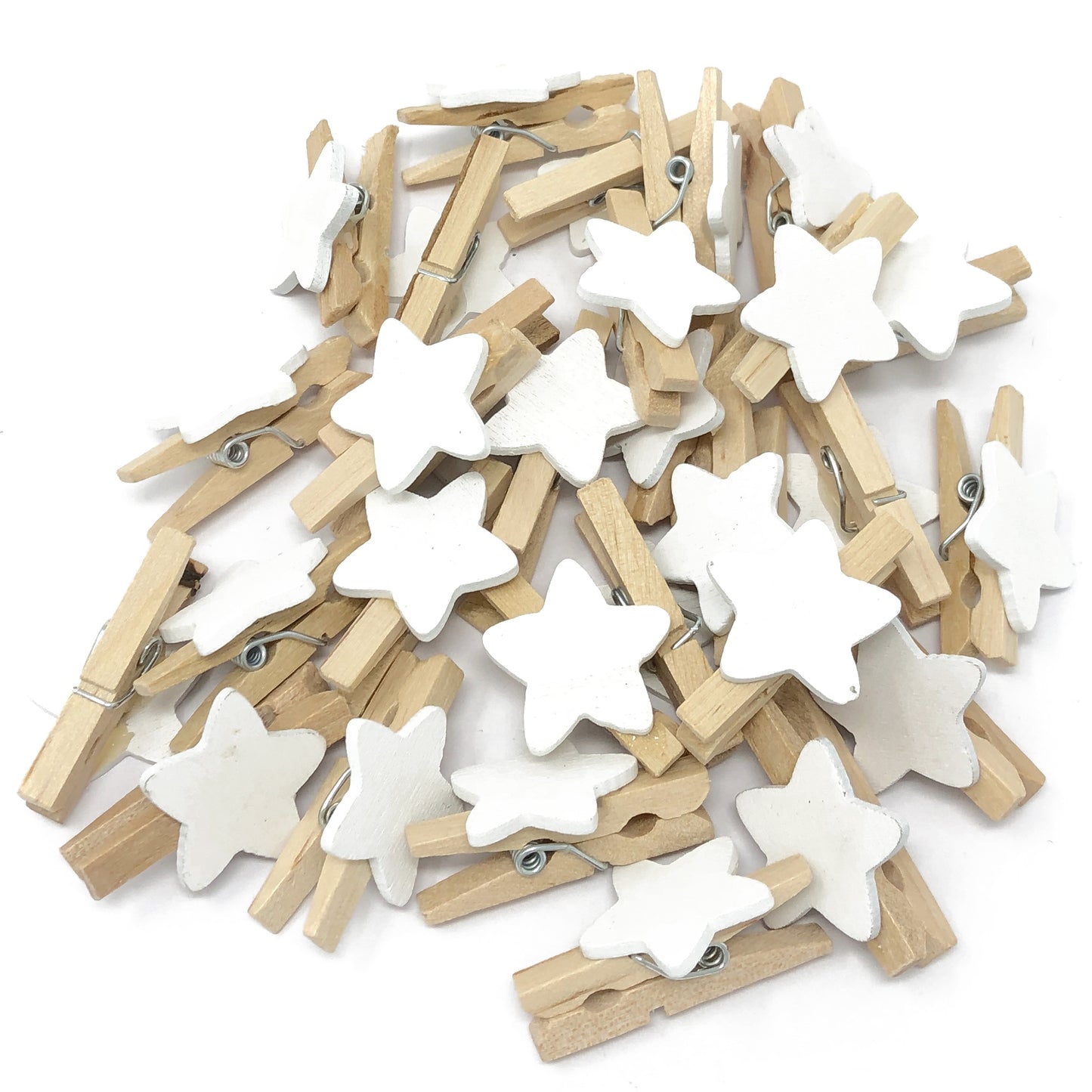 30mm Mini Wooden Clothes Pegs with 18mm Stars