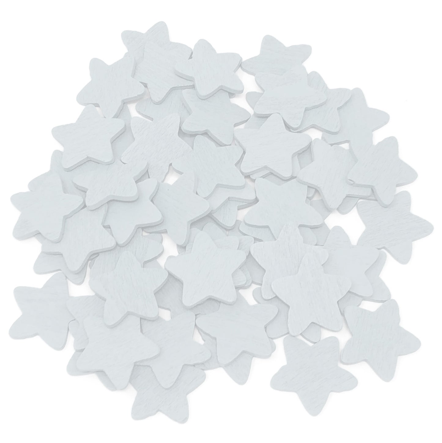 White 18mm Wooden Craft Coloured Stars