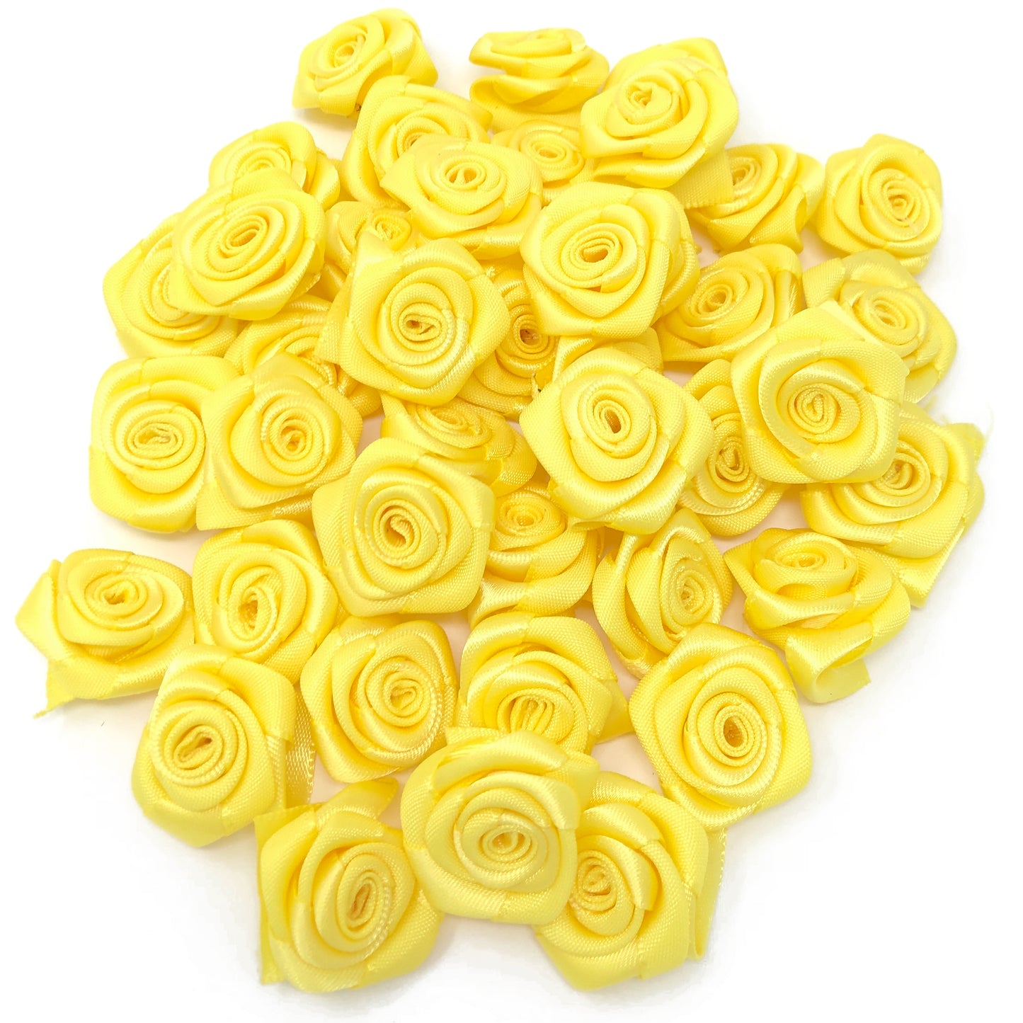 25mm Satin Ribbon Rose Flowers