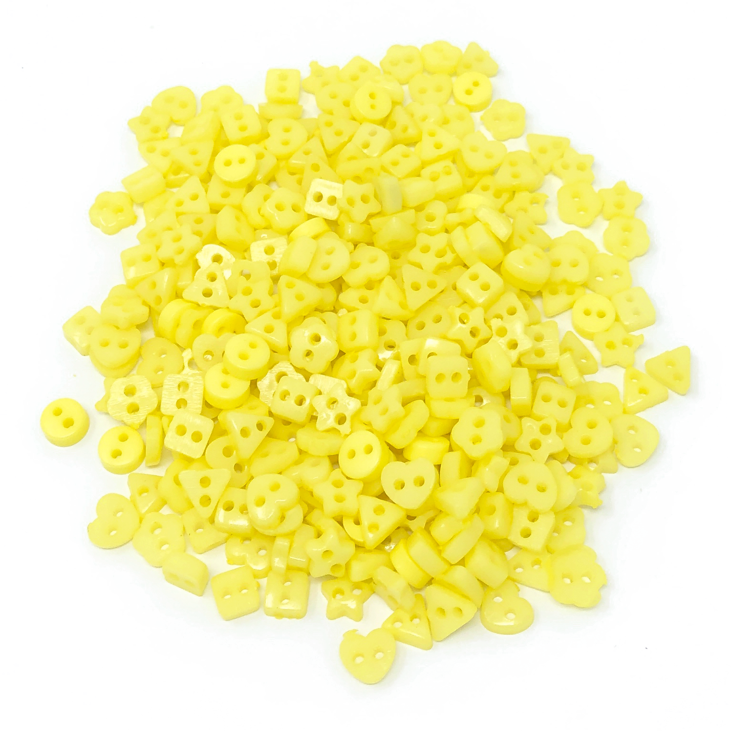 Yellow 6mm Mixed Shape Multicoloured Resin Buttons - Pack of 300