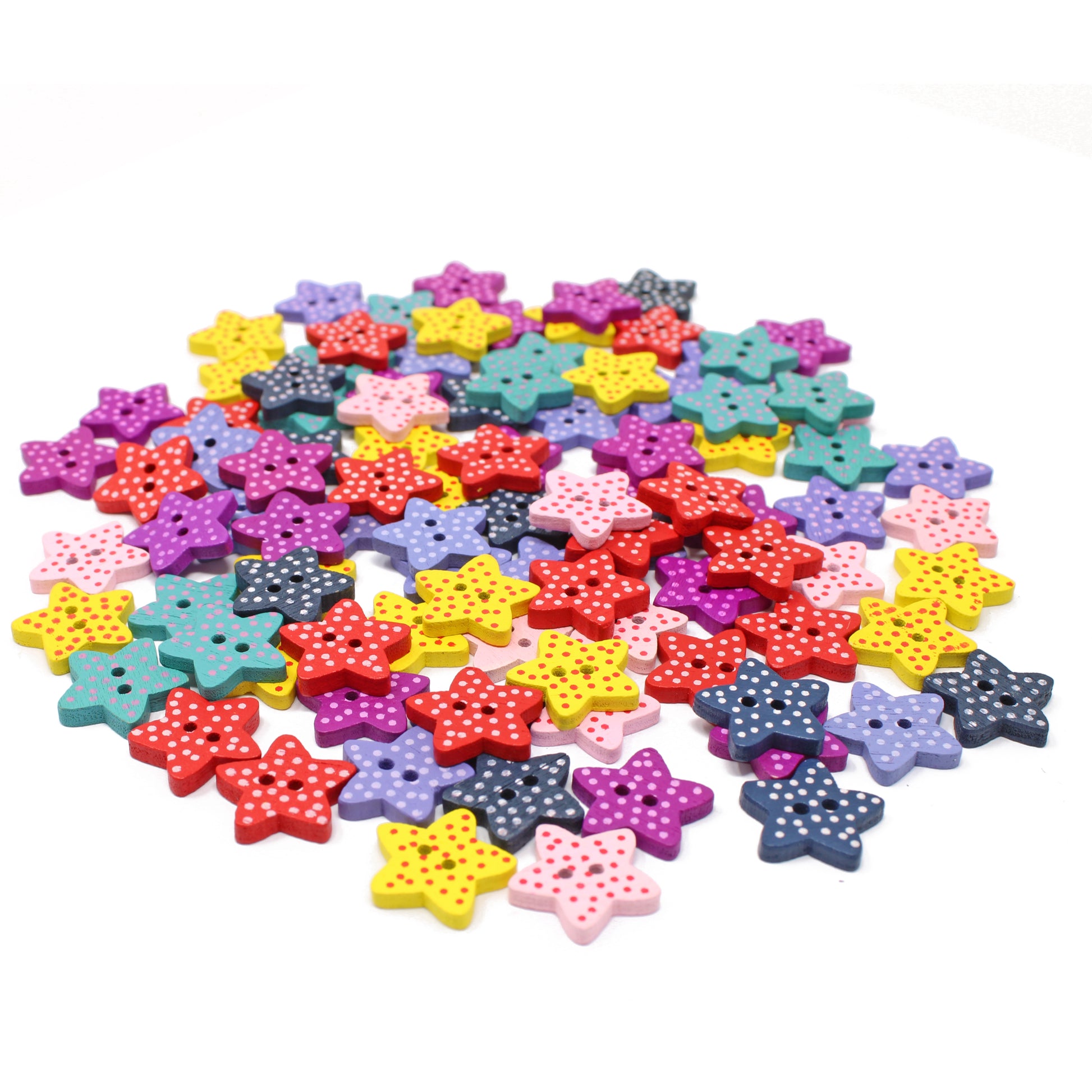 Star 100 Mixed Wooden & Acrylic Buttons