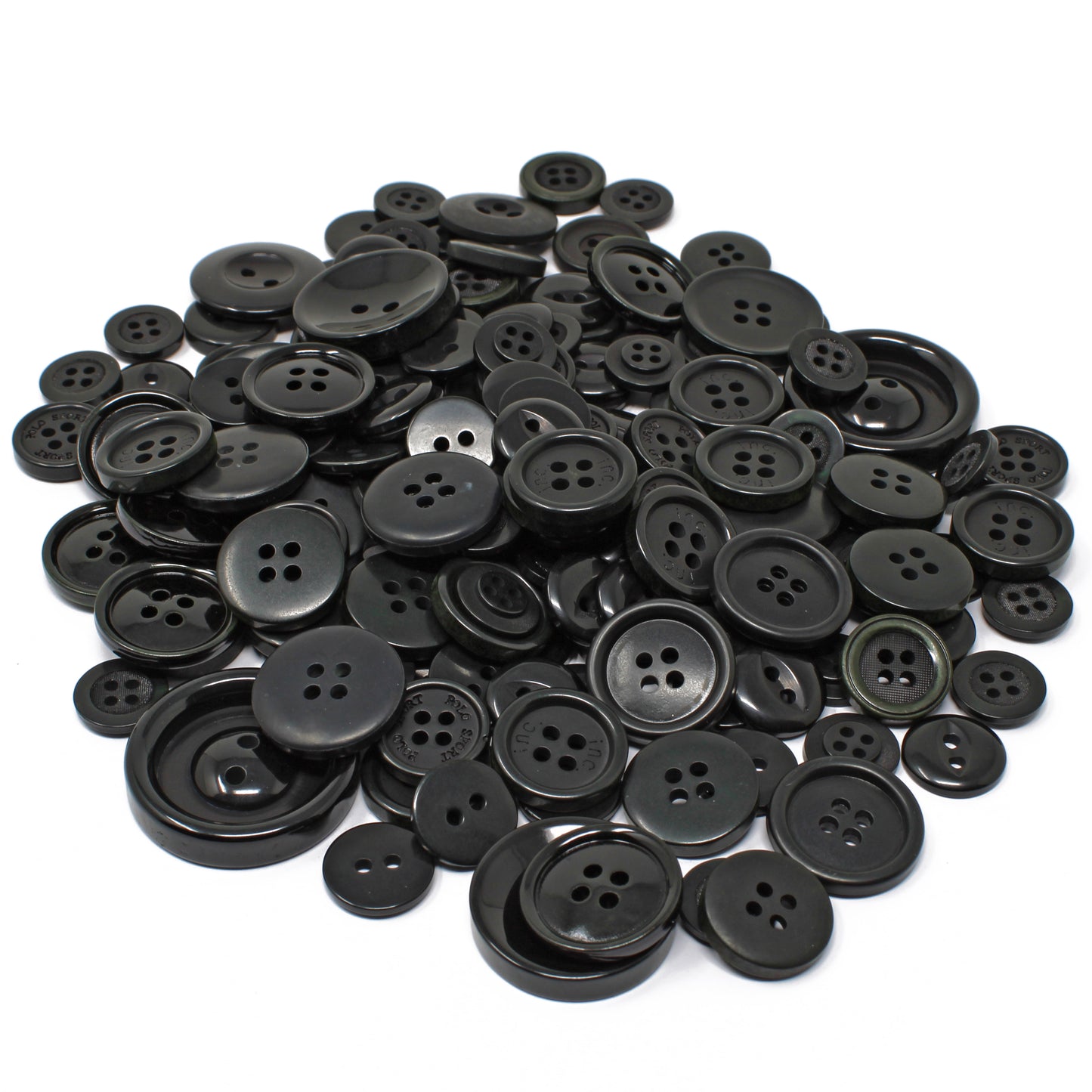 Black 100g Bags Of Mix Acrylic & Resin Buttons