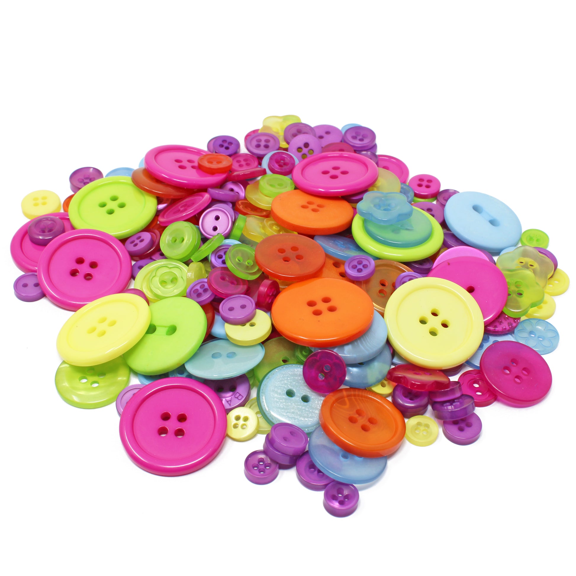 Bright Mix 100g Bags Of Mix Acrylic & Resin Buttons