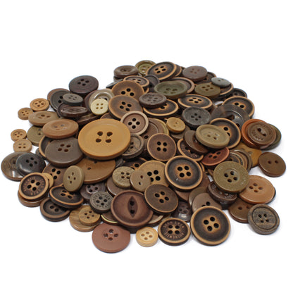 Dark Brown 100g Bags Of Mix Acrylic & Resin Buttons