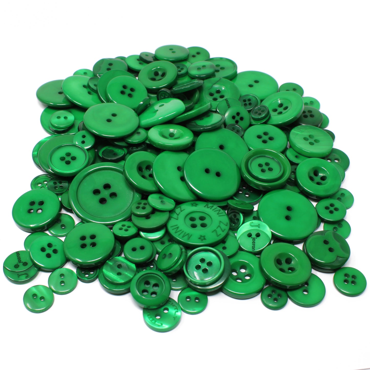 Dark Green 100g Bags Of Mix Acrylic & Resin Buttons