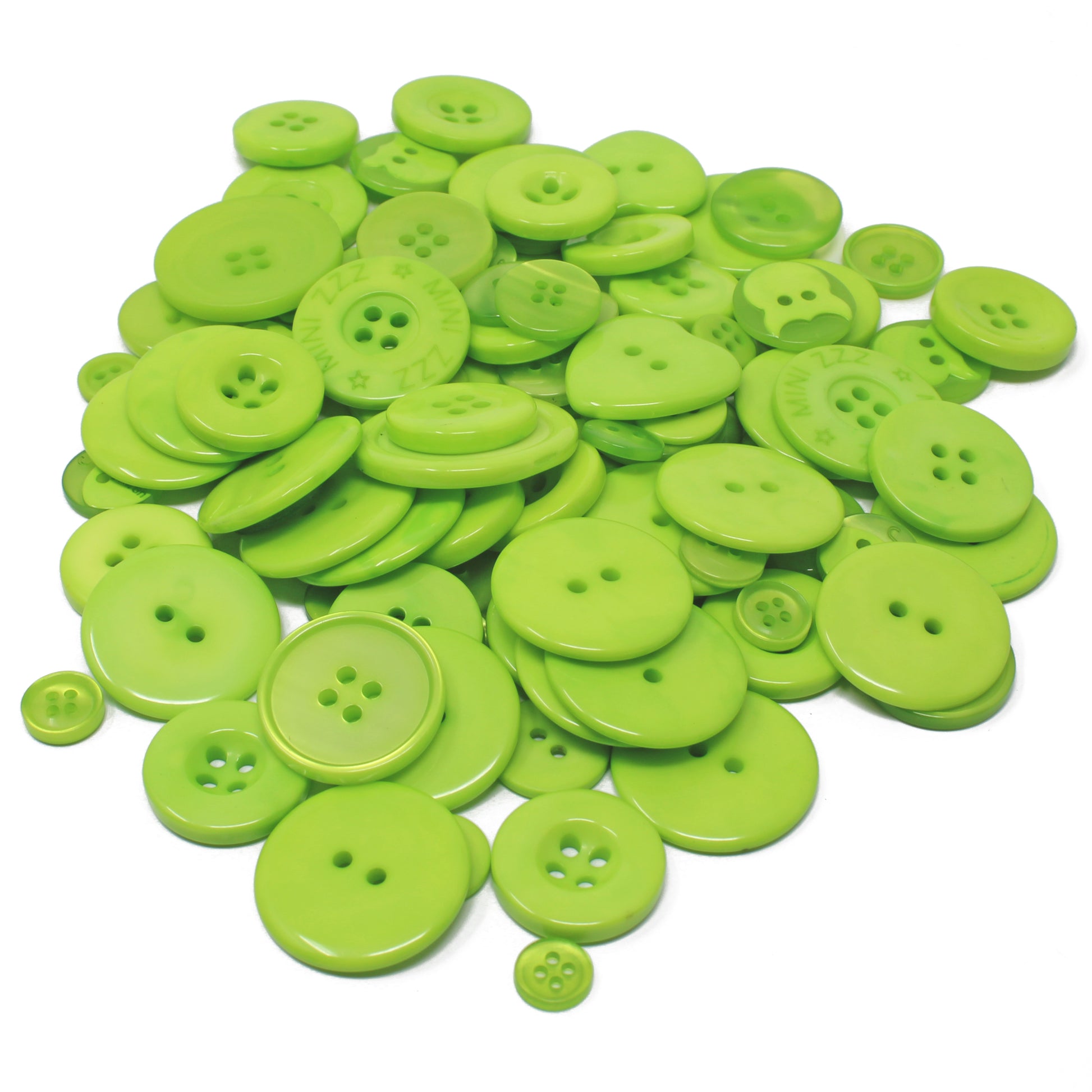 Green 100g Bags Of Mix Acrylic & Resin Buttons