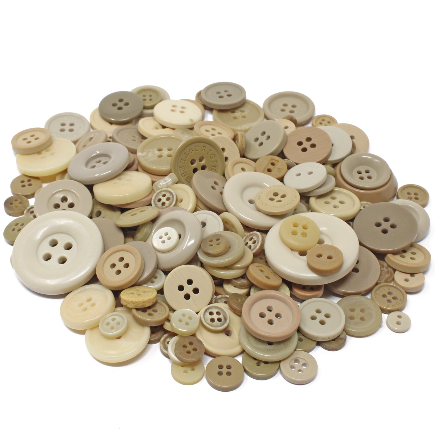 Light Brown 100g Bags Of Mix Acrylic & Resin Buttons