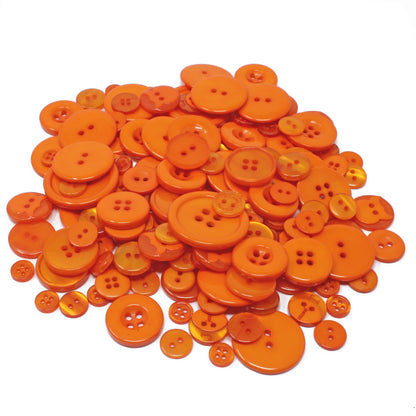 Orange 100g Bags Of Mix Acrylic & Resin Buttons