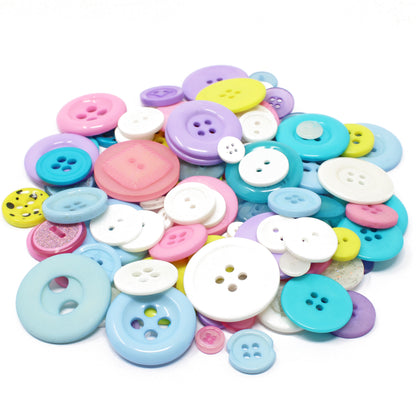 Pastel Mix 100g Bags Of Mix Acrylic & Resin Buttons