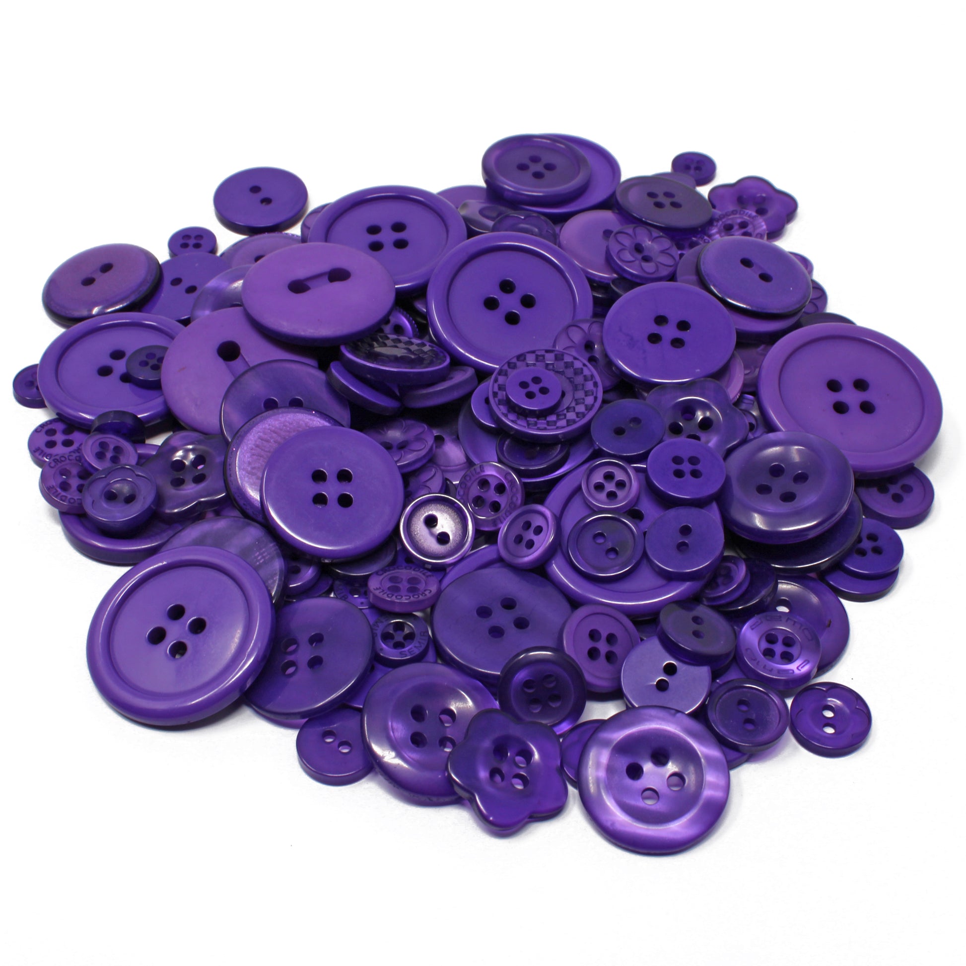 Purple 100g Bags Of Mix Acrylic & Resin Buttons