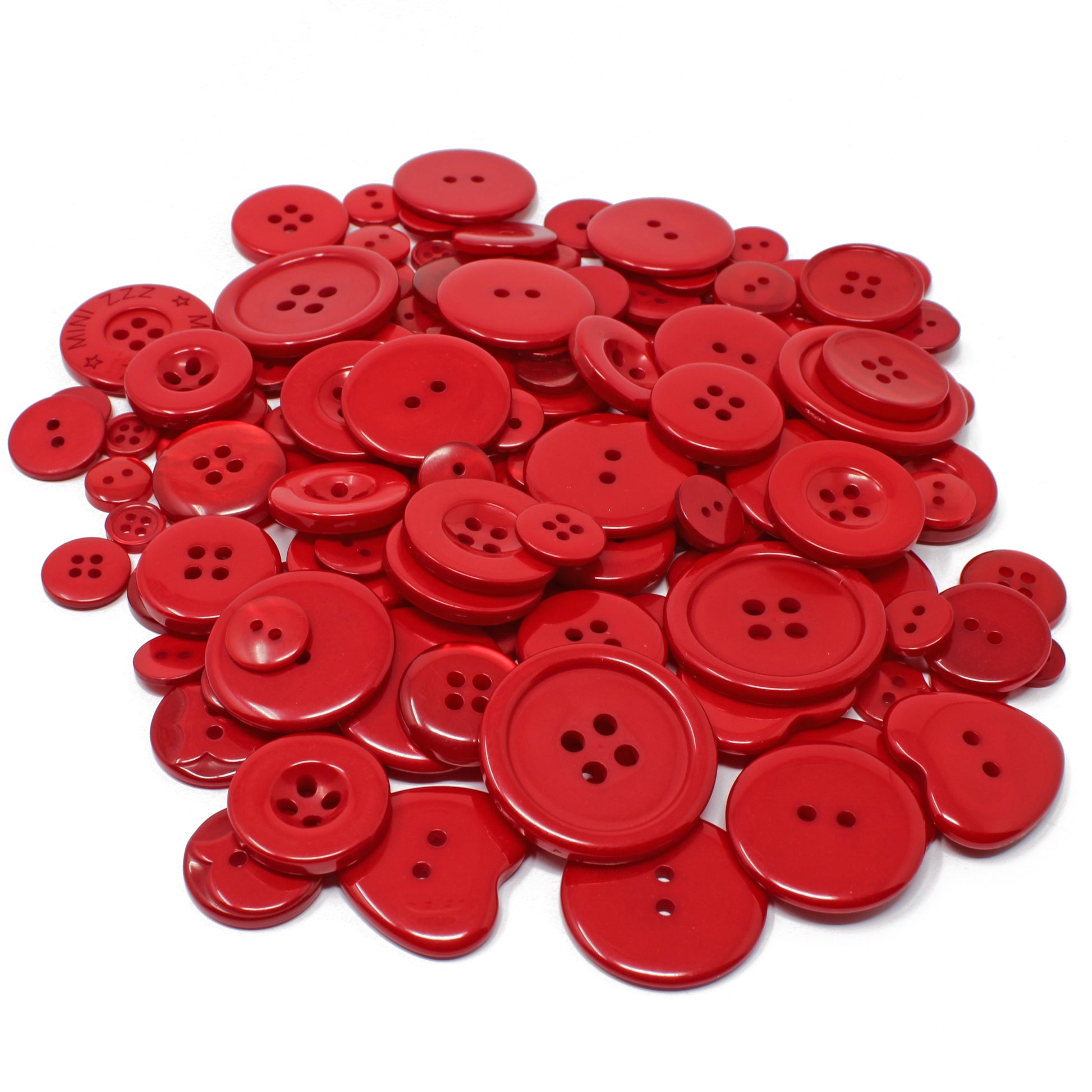 Red 100g Bags Of Mix Acrylic & Resin Buttons