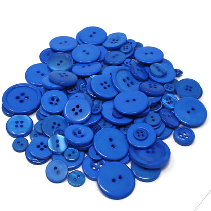 Royal Blue 100g Bags Of Mix Acrylic & Resin Buttons
