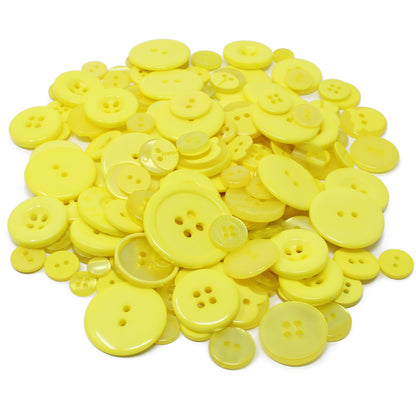 Yellow 100g Bags Of Mix Acrylic & Resin Buttons