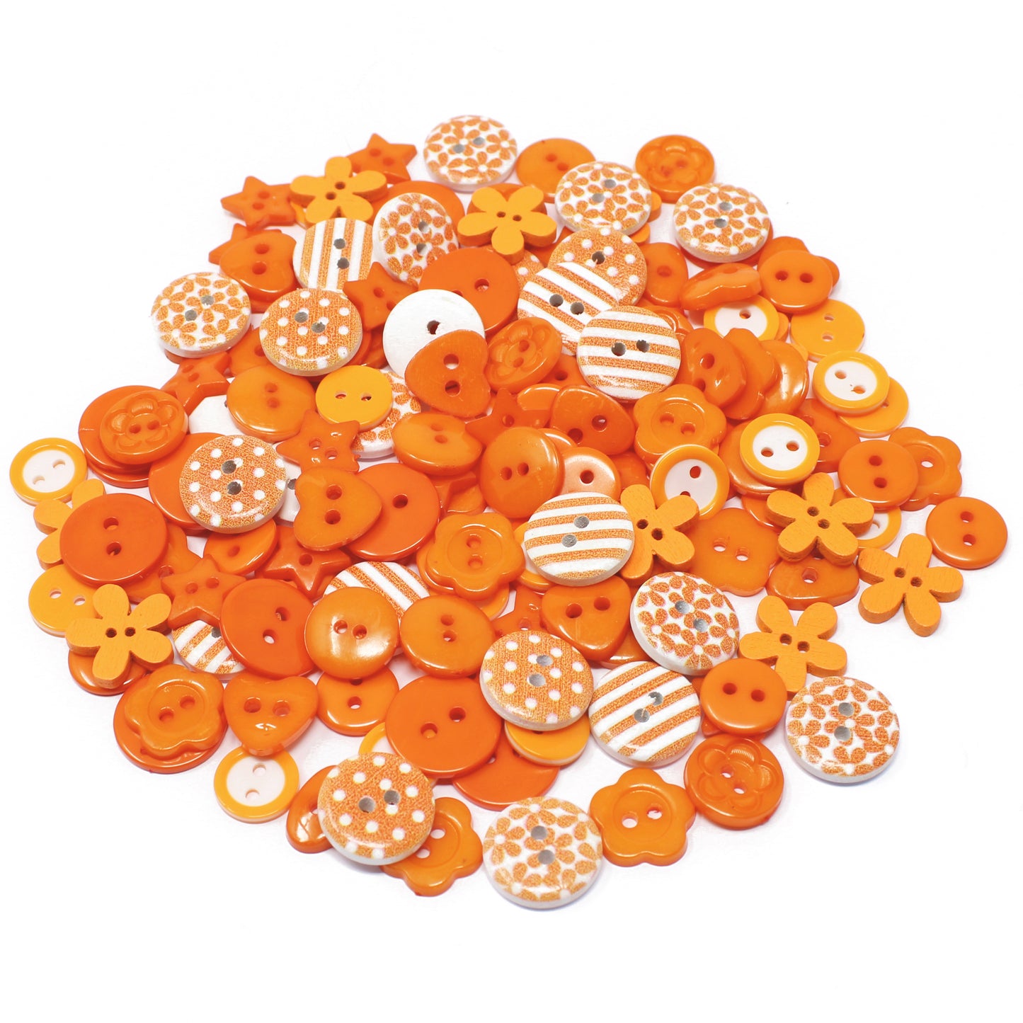 Orange 150 Mix Wood Acrylic & Resin Buttons