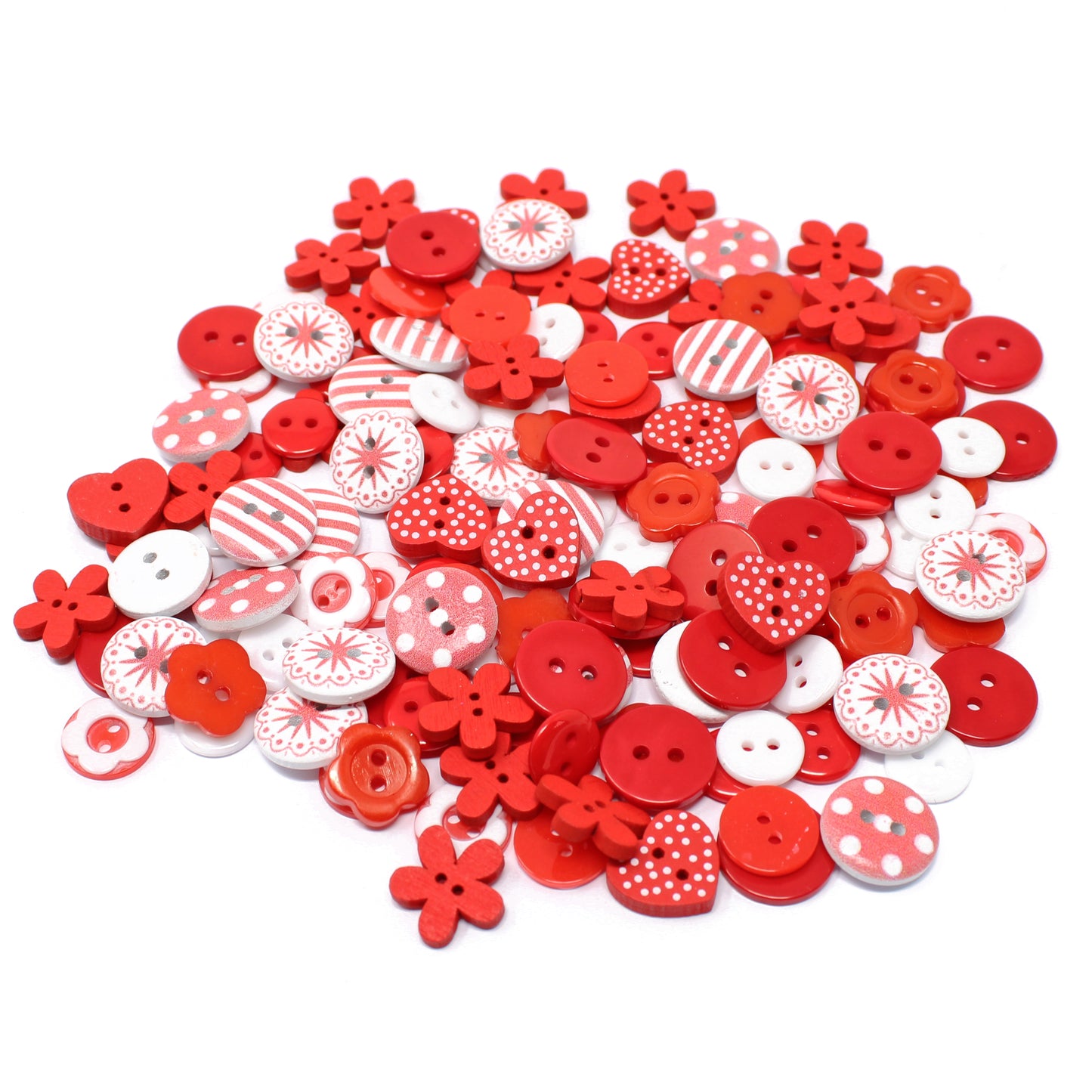 Red 150 Mix Wood Acrylic & Resin Buttons