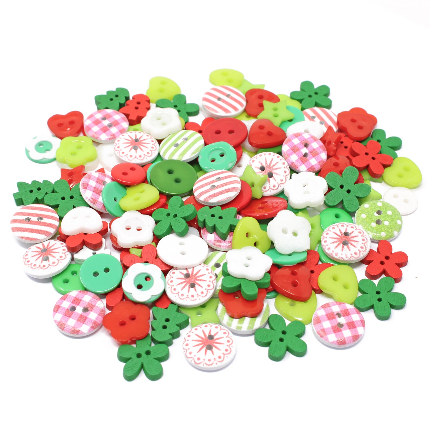 Christmas Mix Buttons 150 Mix Wood Acrylic & Resin Buttons
