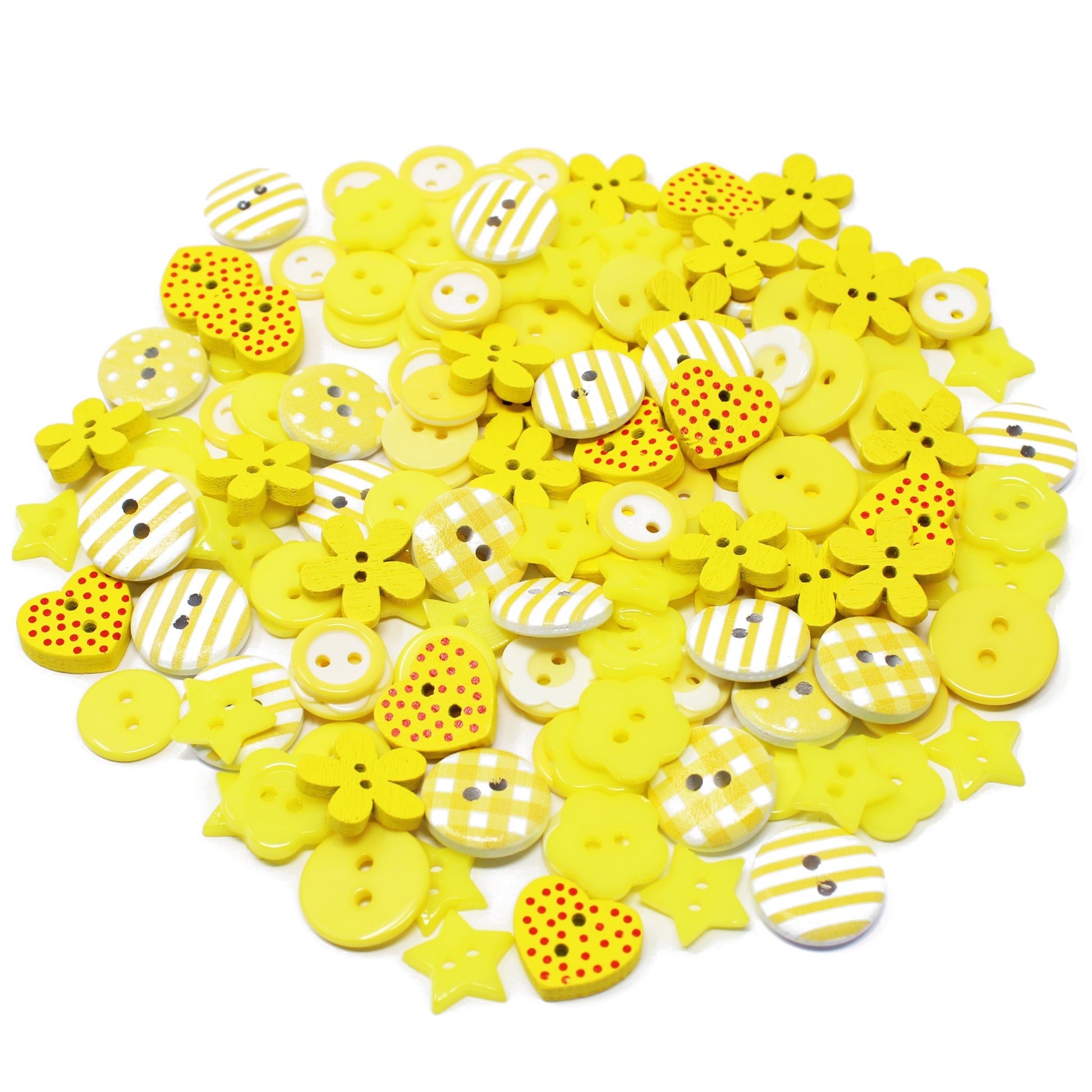 Yellow 150 Mix Wood Acrylic & Resin Buttons