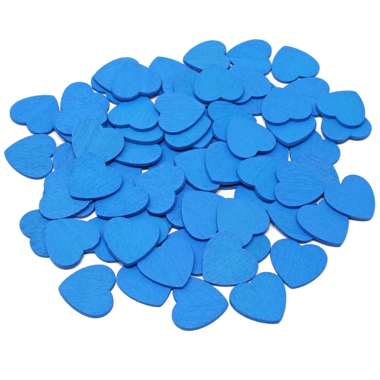 Blue 18mm Wooden Craft Coloured Hearts