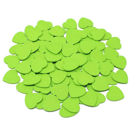 Green 18mm Wooden Craft Coloured Hearts