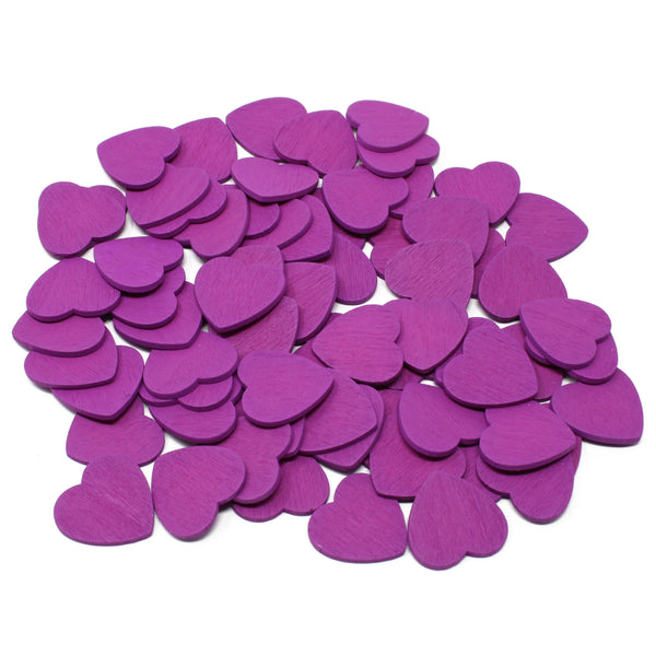 18mm Wooden Craft Coloured Hearts