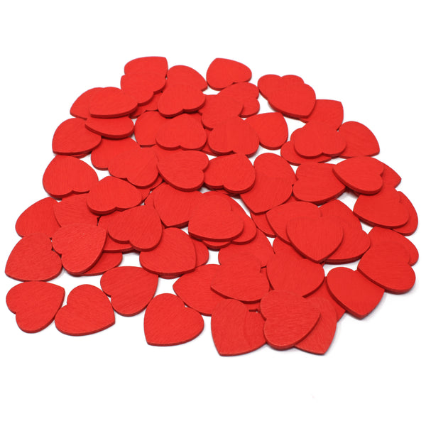 18mm Wooden Craft Coloured Hearts