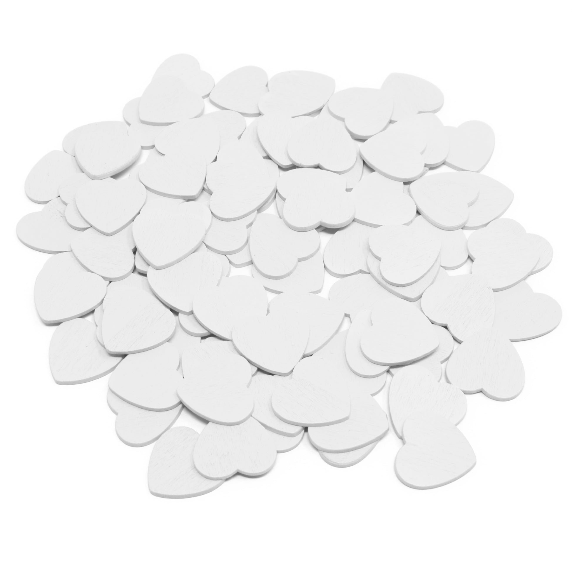 White 18mm Wooden Craft Coloured Hearts