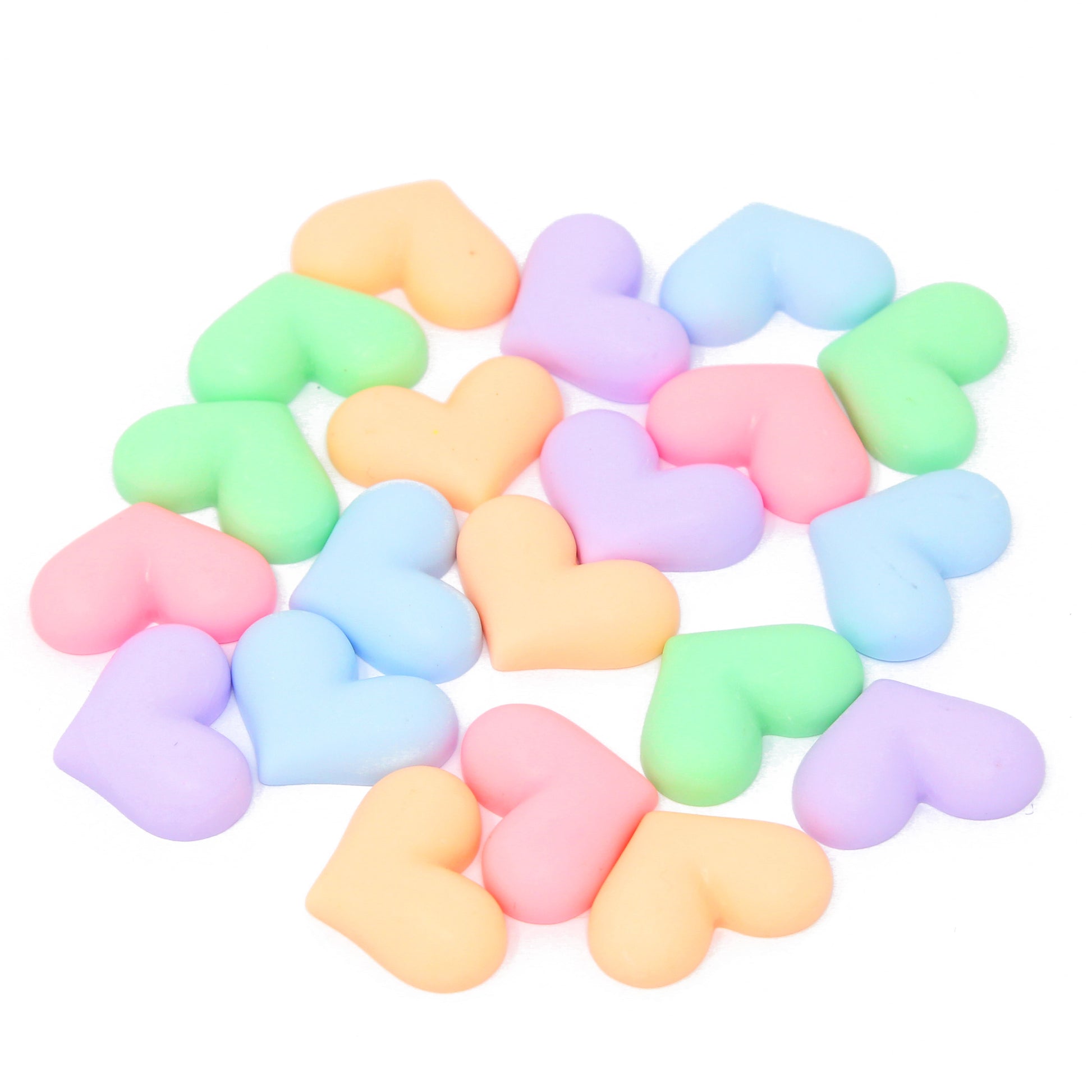 Multicoloured Pastel Love Heart Shabby Chic Resin Flatbacks