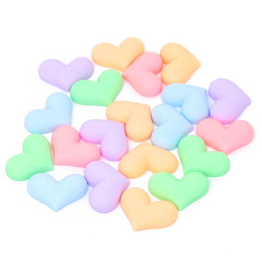 Multicoloured Pastel Love Heart Shabby Chic Resin Flatbacks