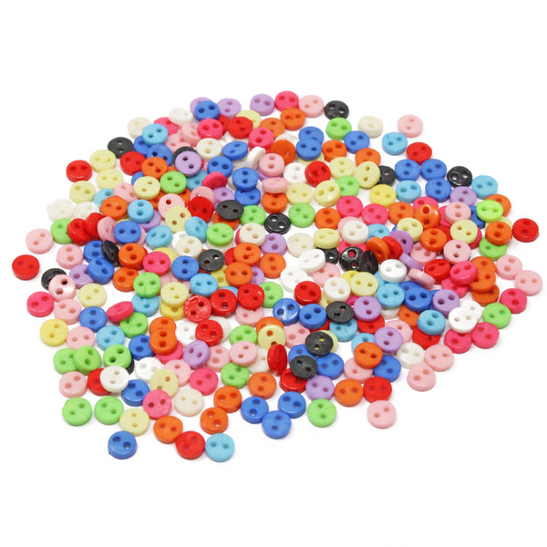 4mm Round Multicoloured Resin Buttons - Pack of 300