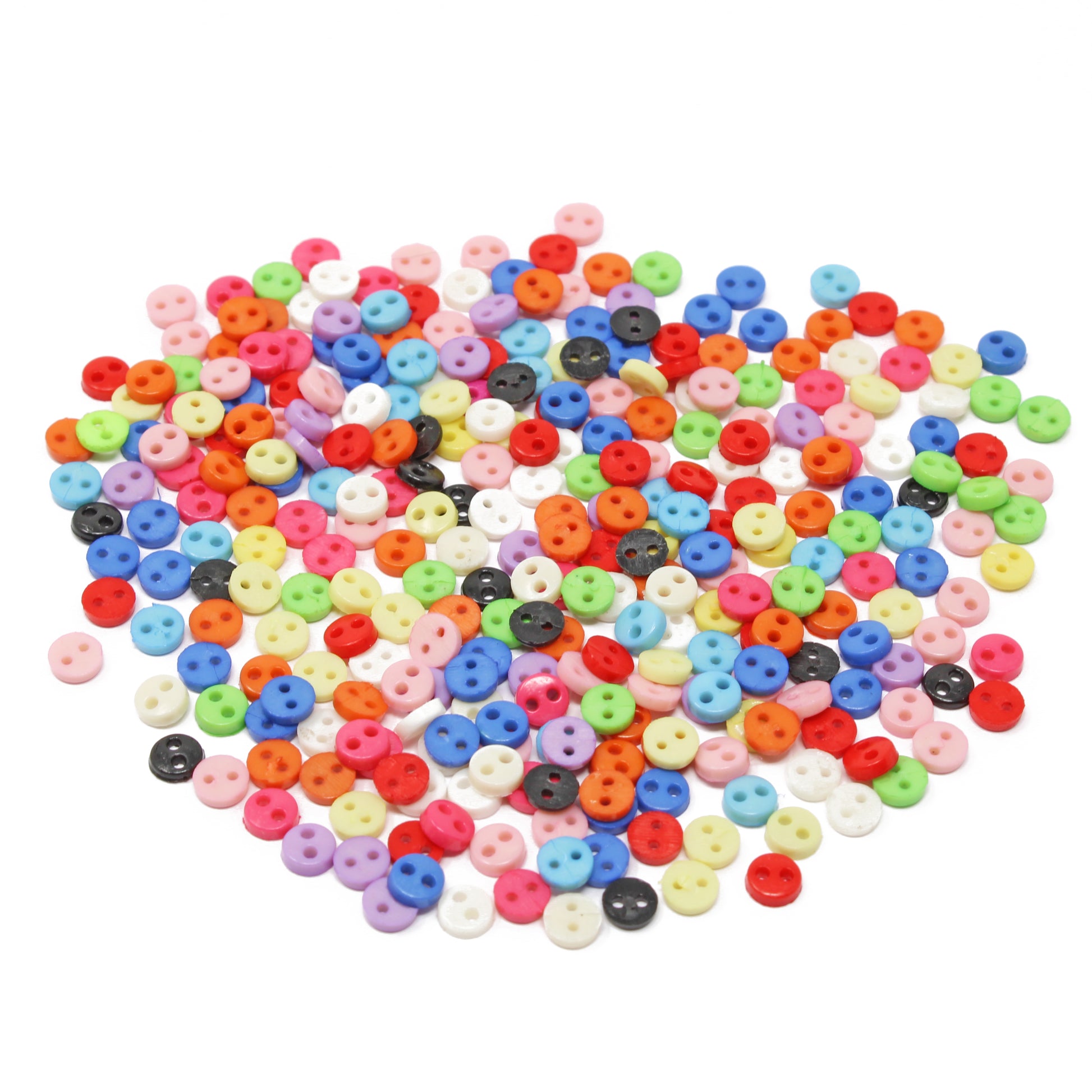 4mm Round Multicoloured Resin Buttons - Pack of 300