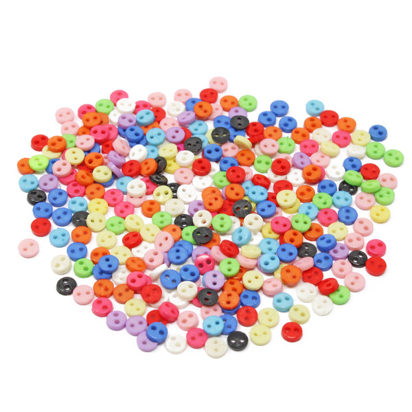 4mm Round Multicoloured Resin Buttons - Pack of 300