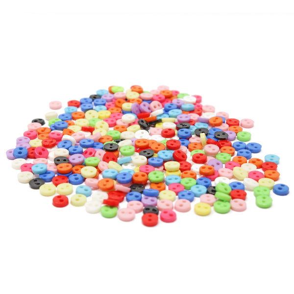 4mm Round Multicoloured Resin Buttons - Pack of 300