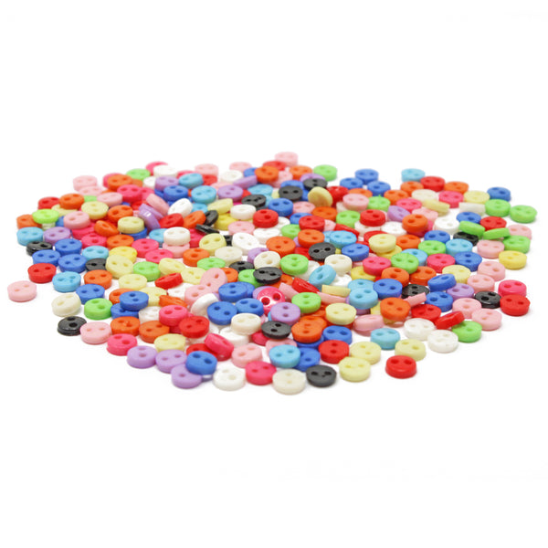 4mm Round Multicoloured Resin Buttons - Pack of 300