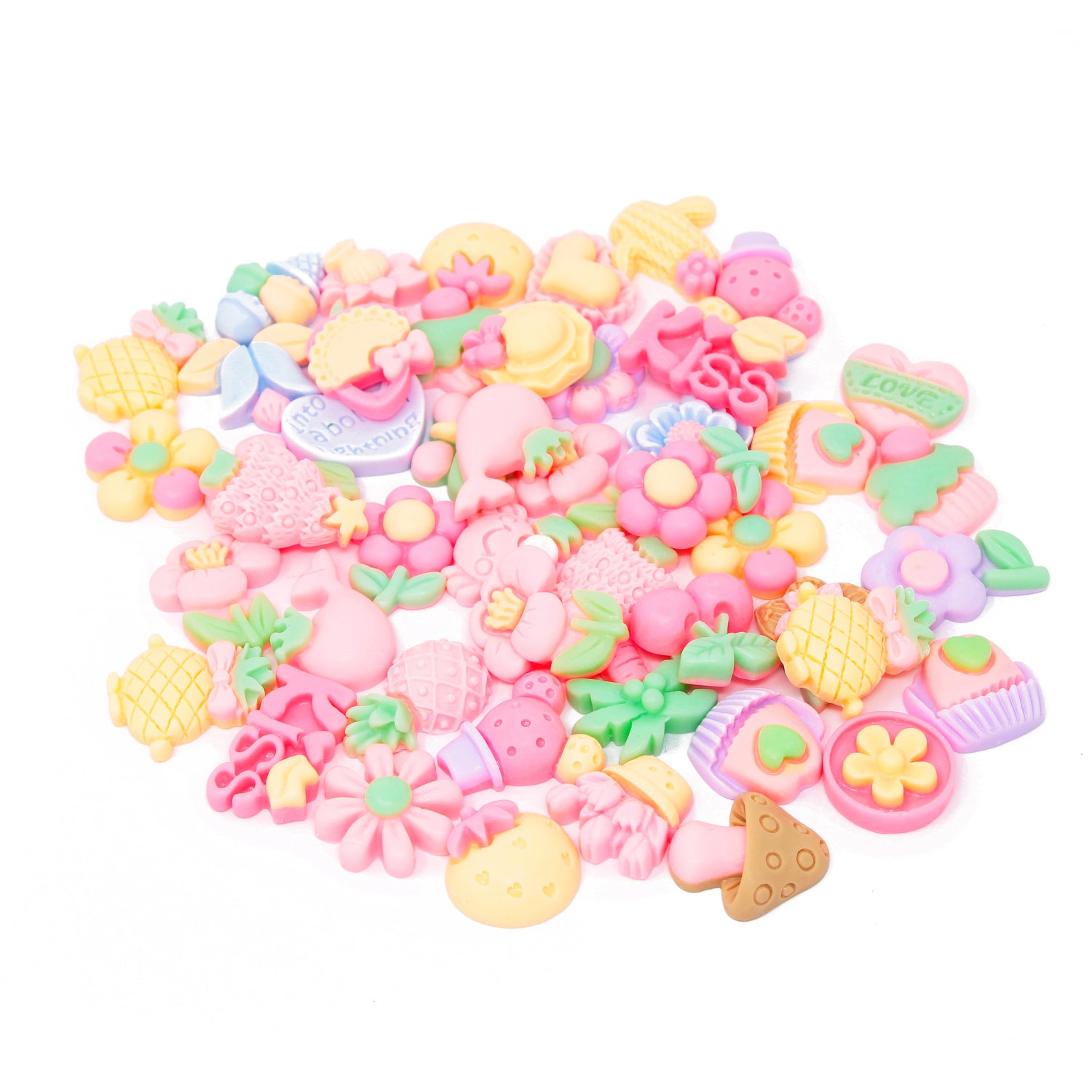 50 Mix Random Cute & Fun Resin Flatbacks