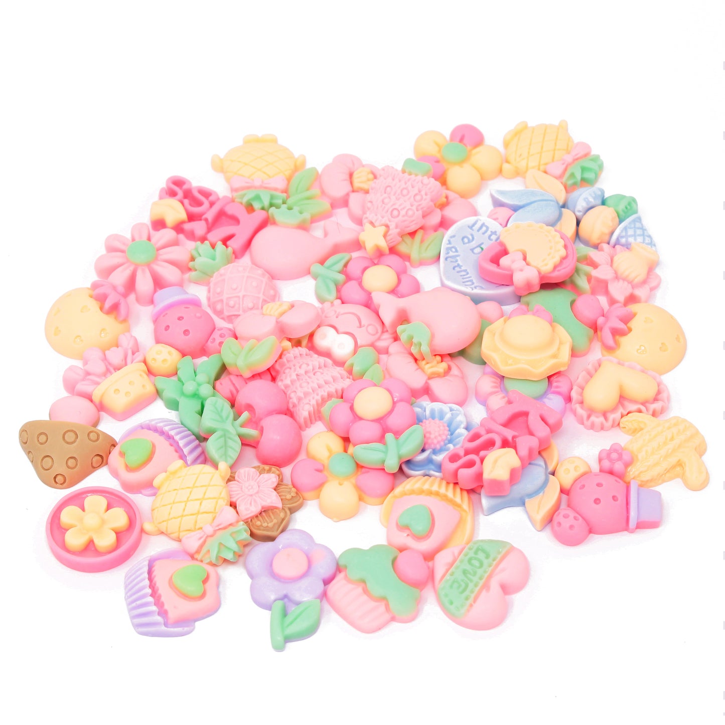 50 Mix Random Cute & Fun Resin Flatbacks