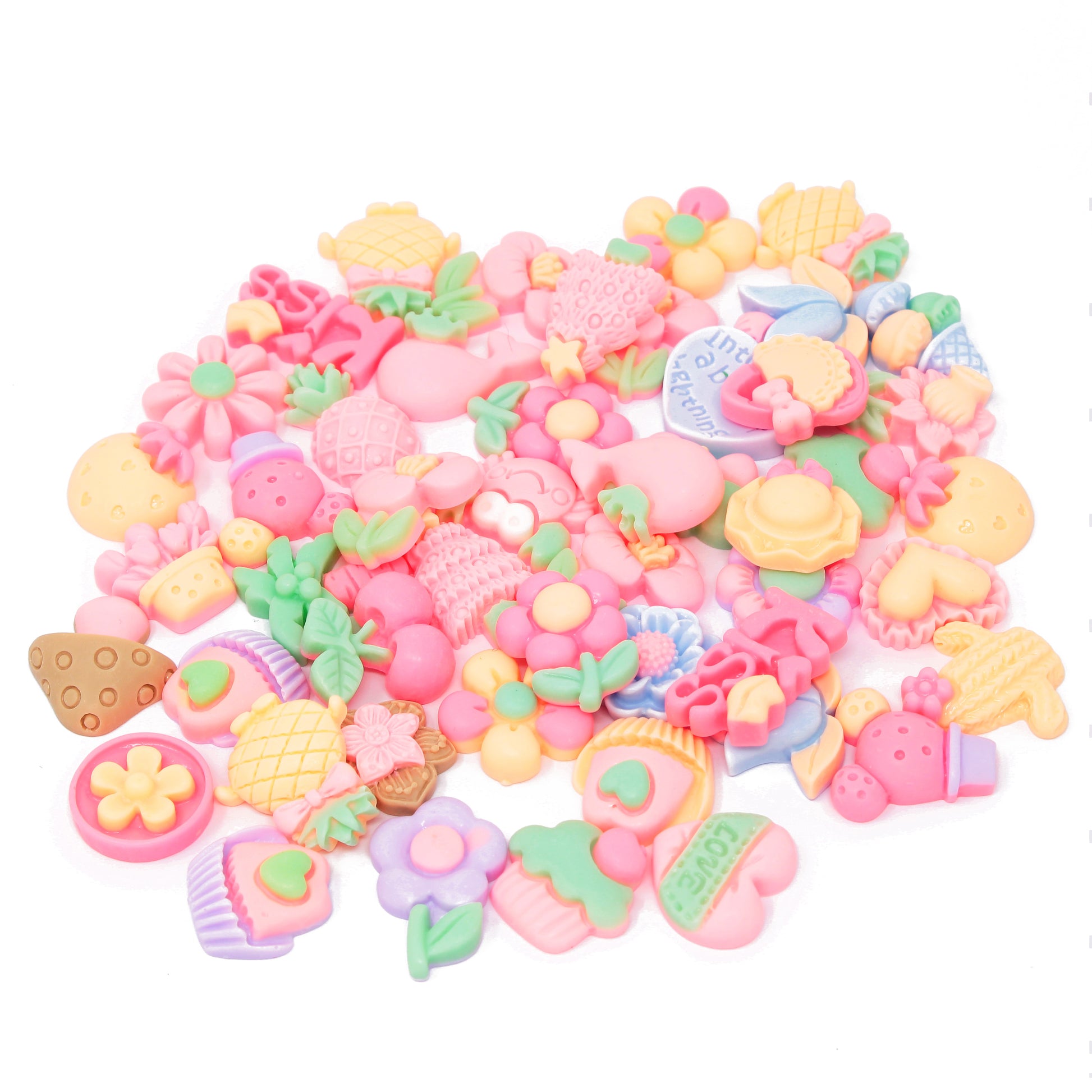 50 Mix Random Cute & Fun Resin Flatbacks