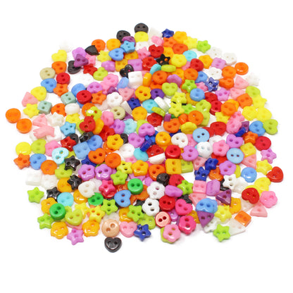 Mixed Shape 6mm Mixed Shape Multicoloured Resin Buttons - Pack of 300