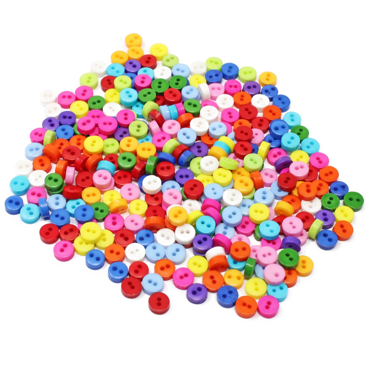 Round 6mm Multicoloured Resin Buttons - Pack of 300