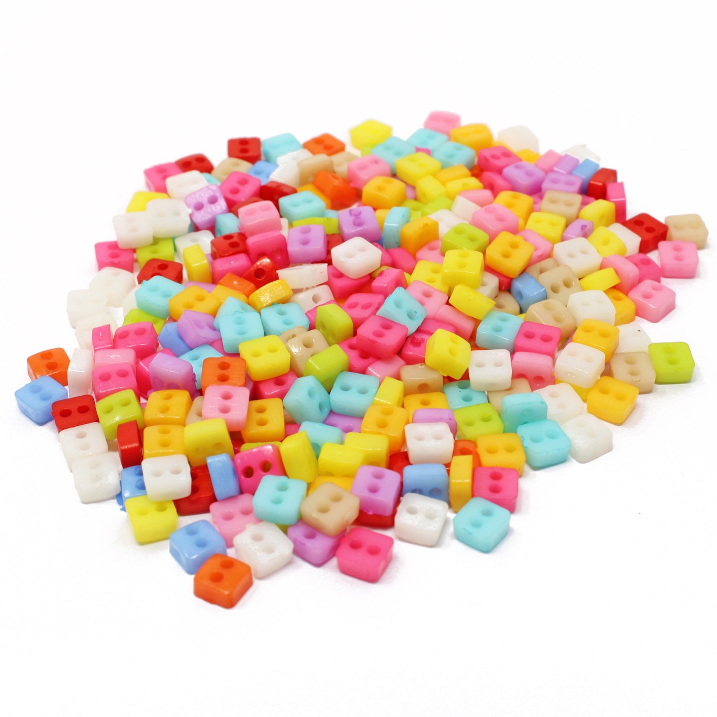 Square 6mm Multicoloured Resin Buttons - Pack of 300