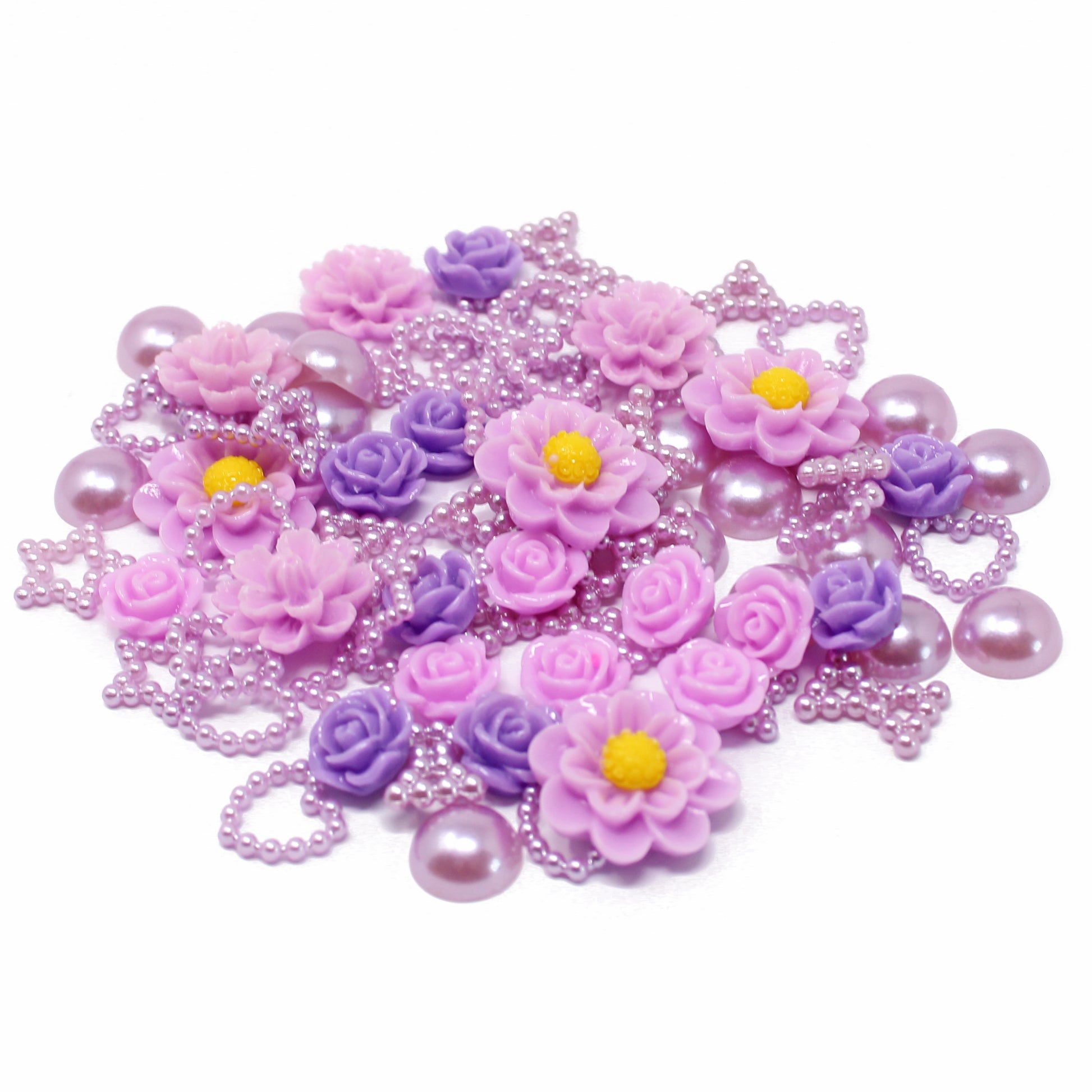 Lilac 80 Mix Resin Craft Embellishment Flatbacks