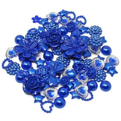 Royal Blue 80 Mix Resin Craft Embellishment Flatbacks
