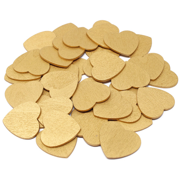 28mm Wooden Craft Coloured Hearts