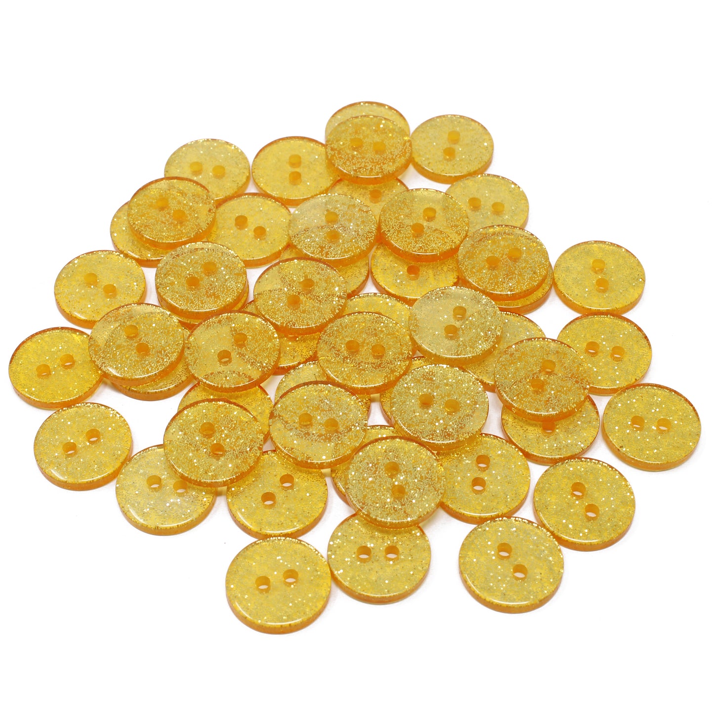 Gold 50 Mix Glitter Round 15mm Resin Buttons