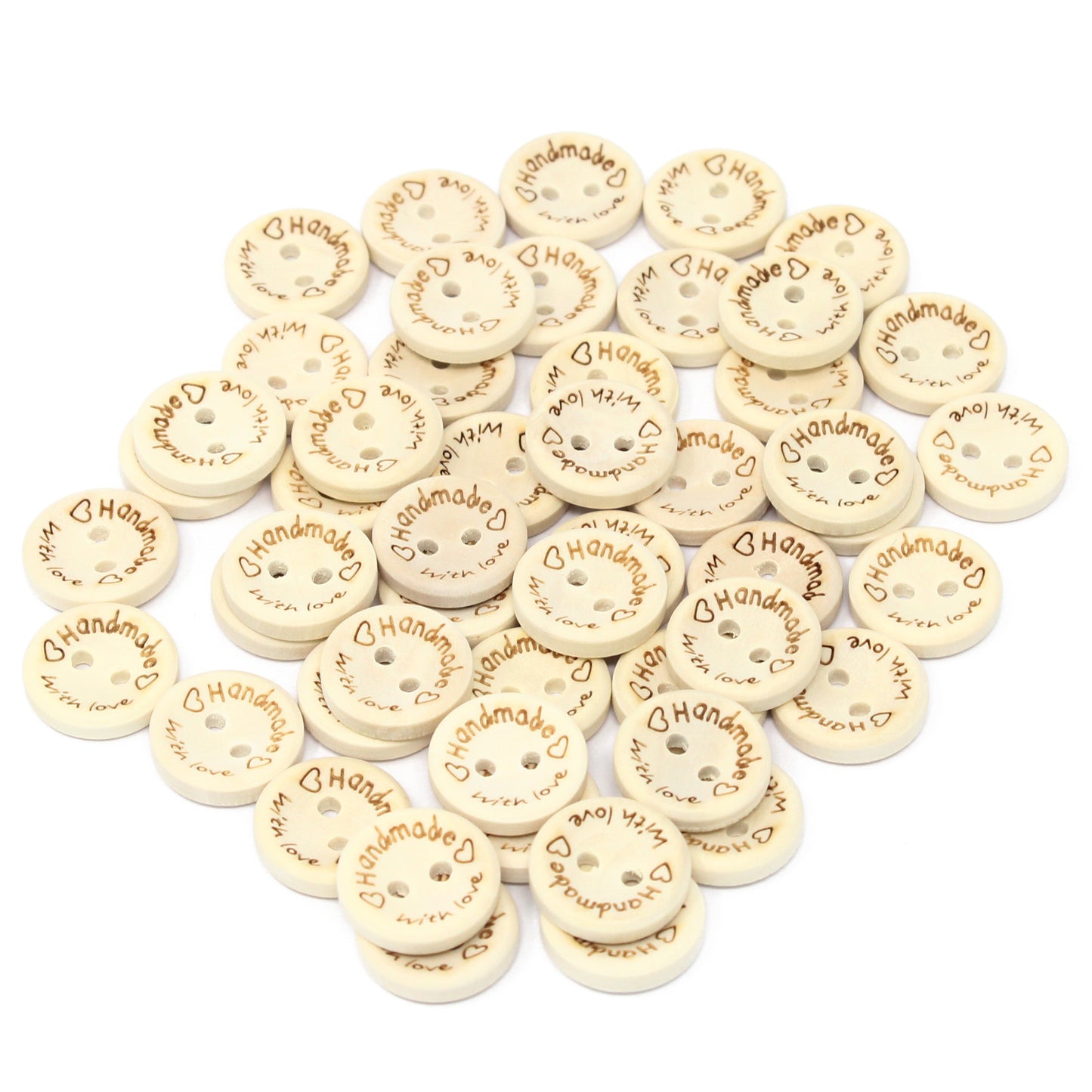 40 Mix 'Handmade with Love'  Buttons