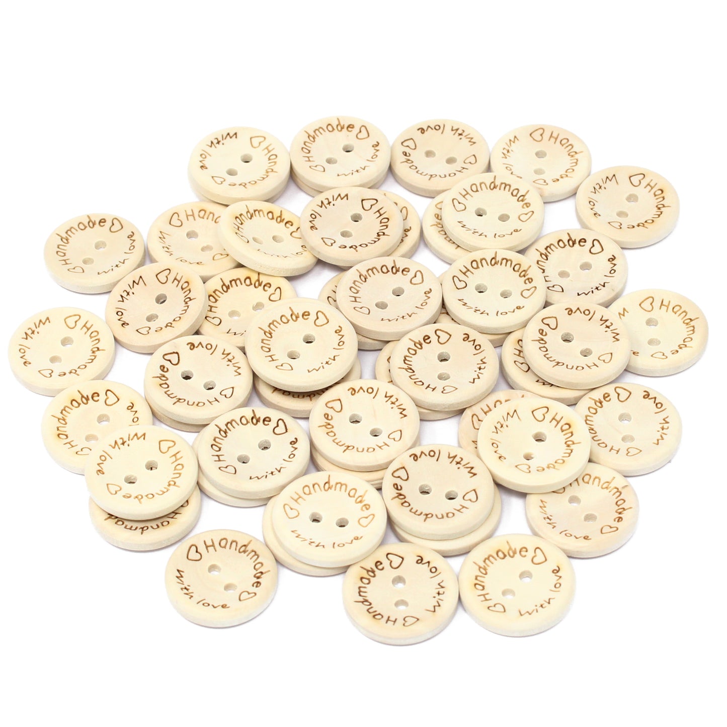 40 Mix 'Handmade with Love'  Buttons