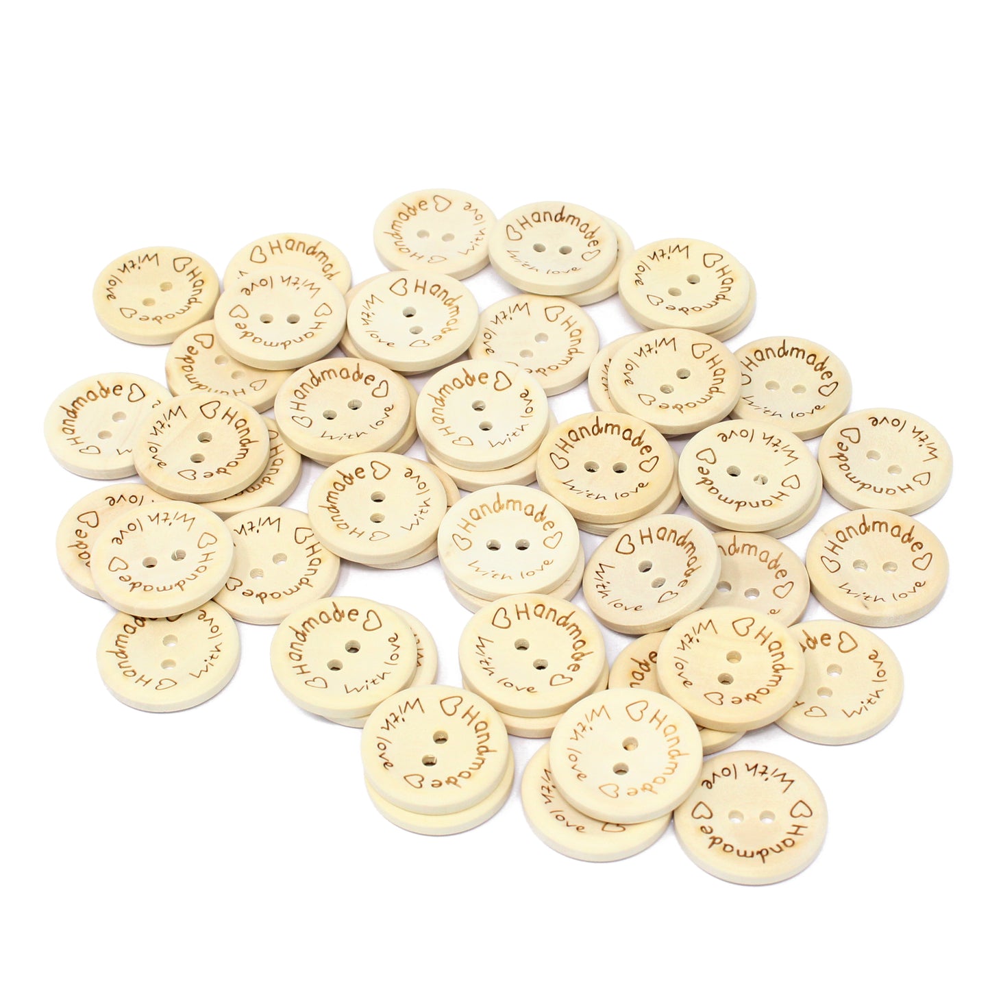 40 Mix 'Handmade with Love'  Buttons